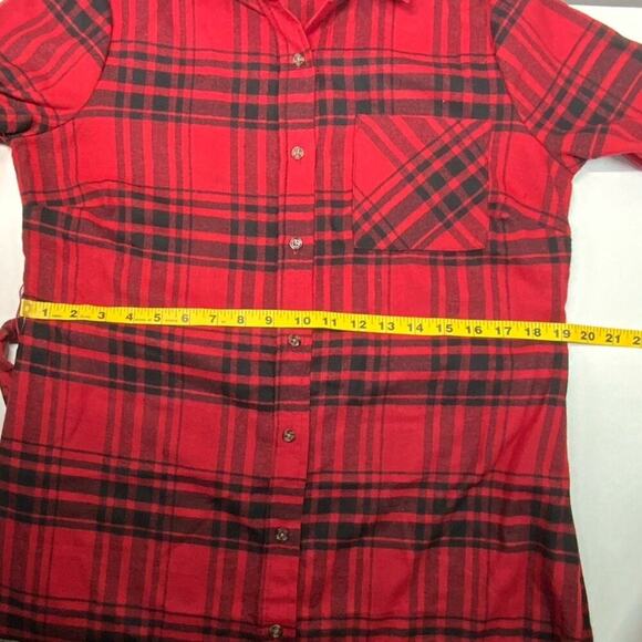 NWT | Madison + Hudson | Plaid Shirt Dress | Black/Red | Medium - Picture 6 of 12